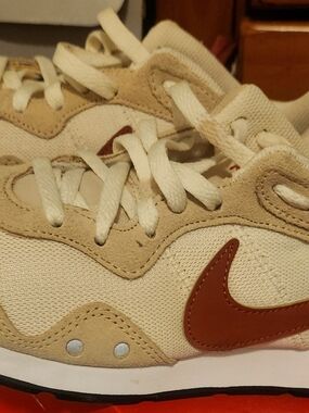 Nike Kids Neutral Beige and Brown Lace-Up Sneakers